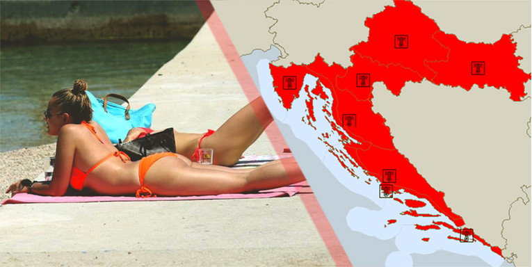 PAKLENI VIKEND Najgore tek dolazi - temperature će na kopnu ići do 45 stupnjeva u hladu